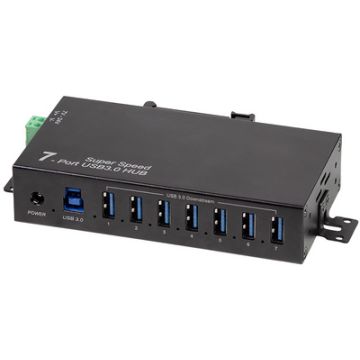 LogiLink Hub industriel USB 3.0, 7 ports, noir