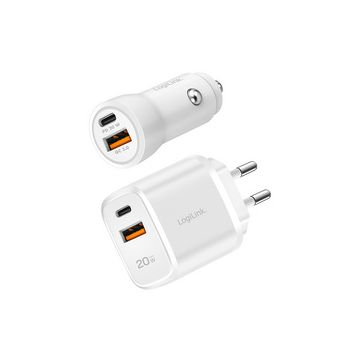 LogiLink Set de 2 chargeurs USB, allume-cigare & secteur LogiLink Set de 2 chargeurs USB, allume-cigare & secteur