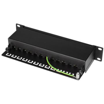 LogiLink panneau de brassage 10" Cat.6A, 12 ports, noir,