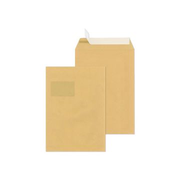 MAILmedia Versandtasche C4 haftklebend, mit Fenster, braun