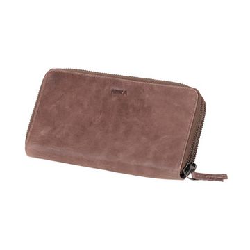 MIKA Portefeuille pour dames, en cuir, couleur : gris-brun