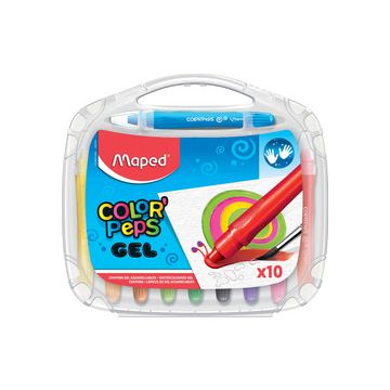 Maped Craie gel COLOR'PEPS GEL, étui plastique de 10 Maped Craie gel COLOR'PEPS GEL, étui plastique de 10