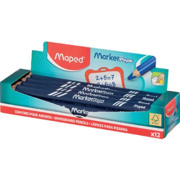 Maped Crayon ardoise Marker'Peps, présentoir de 12, bleu x12