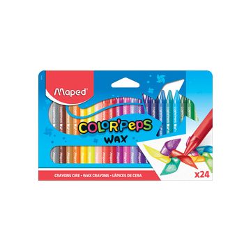 Maped Crayon de cire COLOR'PEPS WAX, étui en carton de 24