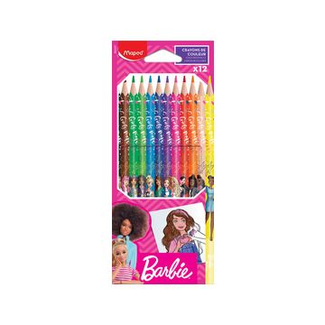 Maped Crayon de couleur Barbie, étui en carton de 12