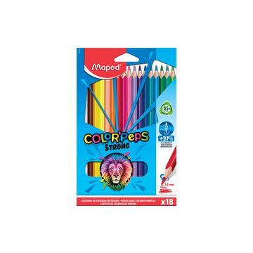 Maped Crayon de couleur COLOR'PEPS STRONG, étui carton de 18