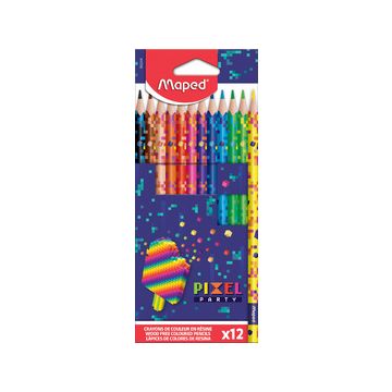 Maped Crayon de couleur PIXEL PARTY, étui carton de 12