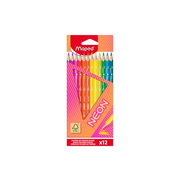 Maped Crayon de couleur triangulaire NEON, étui carton de 12