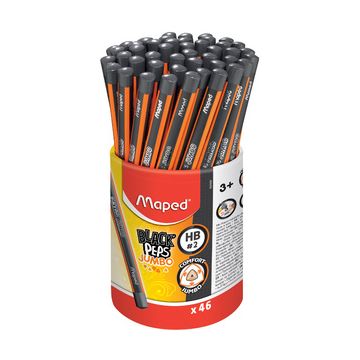 Maped Crayon de papier BLACK'PEPS JUMBO, dureté:HB,pot de 46
