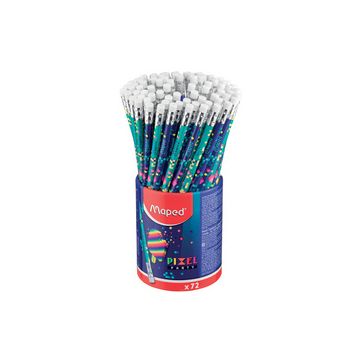Maped Crayon de papier PIXEL PARTY, avec gomme, pot de 72