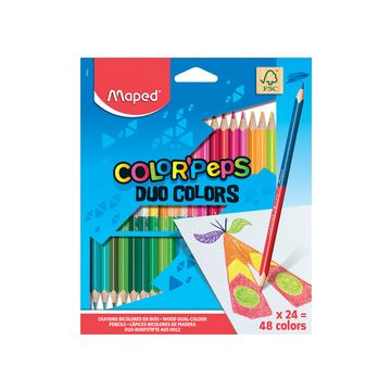 Maped Crayons bicolores COLOR'PEPS DUO, triangulaire, étui Maped Crayons bicolores COLOR'PEPS DUO, triangulaire, étui
