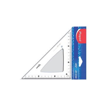 Maped Equerre Cristal 45 degrés, hypoténuse : 210 mm,