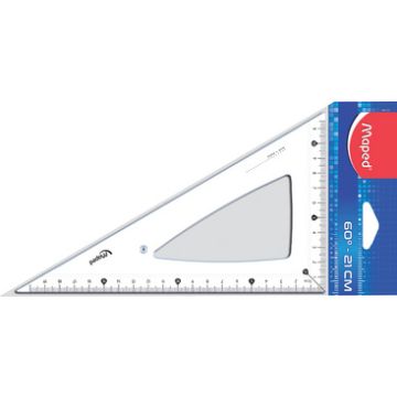 Maped Equerre Cristal 60 degrés, gand côté: 210 mm