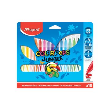 Maped Feutre COLOR'PEPS Jungle, étui en carton de 18