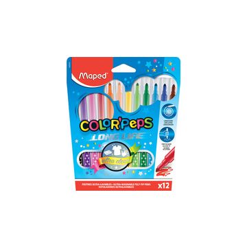 Maped Feutre COLOR'PEPS LONG LIFE, étui carton de 12 Maped Feutre COLOR'PEPS LONG LIFE, étui carton de 12