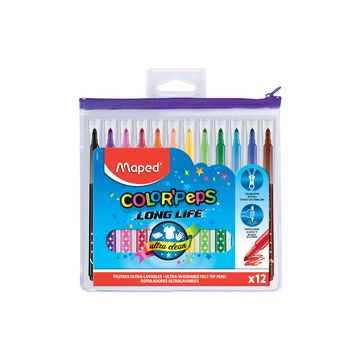 Maped Feutre COLOR'PEPS Long Life, en étui de 12 à zip Maped Feutre COLOR'PEPS Long Life, en étui de 12 à zip