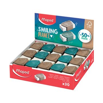 Maped Gomme Precision SMILING PLANET, présentoir de 30 x30