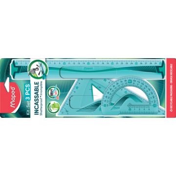 Maped Kit de géométrie Flex, incassable, 3 pièces Maped Kit de géométrie Flex, incassable, 3 pièces