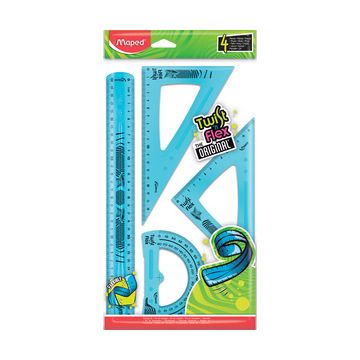 Maped Kit de géometrie Twist'n Flex, 4 pièces, assorti