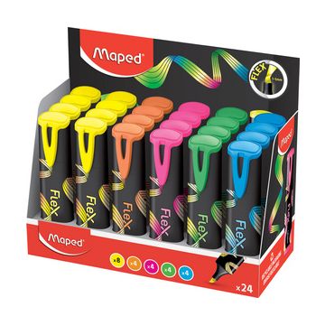 Maped Surligneur FLEX, pointe flexible, présentoir de 24 x24
