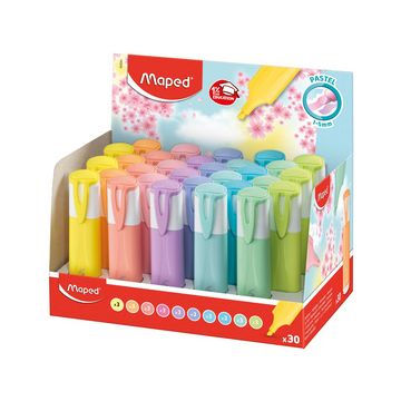 Maped Surligneur FLUO'PEPS PASTEL, présentoir de 30 x30