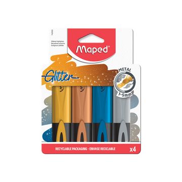 Maped Surligneur GLITTER METAL, étui de 4 Maped Surligneur GLITTER METAL, étui de 4