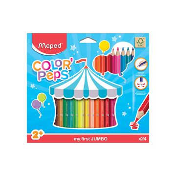 Maped my first Crayons de couleur COLOR'PEPS Jumbo, étui 24 Maped my first Crayons de couleur COLOR'PEPS Jumbo, étui 24