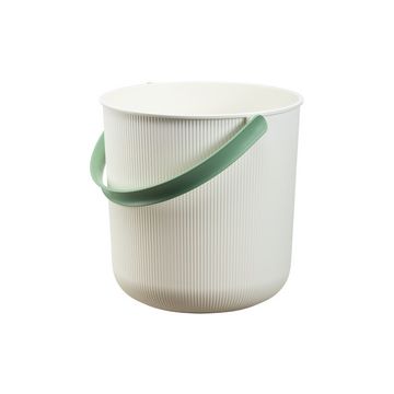 NHG Seau de rangement AKITA, 10 litres, blanc/vert
