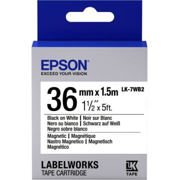 Ruban d'origine Epson C53S657002 / LK-7WB2 - noir, blanc