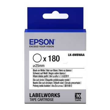 Rouleau d'étiquettes d'origine Epson C53S658901 / LK-8WBWAA - noir, blanc