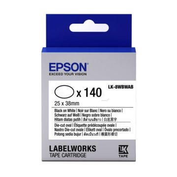 Rouleau d'étiquettes d'origine Epson C53S658902 / LK-8WBWAB - noir, blanc
