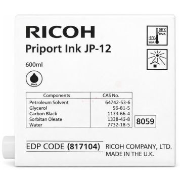 Cartouche d'origine Ricoh 817104 / JP 12 - noire