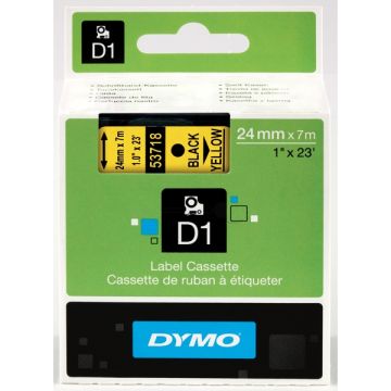 Ruban cassette d'origine Dymo 53718 / S0720980 - noir, jaune Ruban cassette d'origine Dymo 53718 / S0720980 - noir, jaune