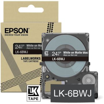 Ruban cassette d'origine Epson C53S672084 / LK-6BWJ - noir, blanc