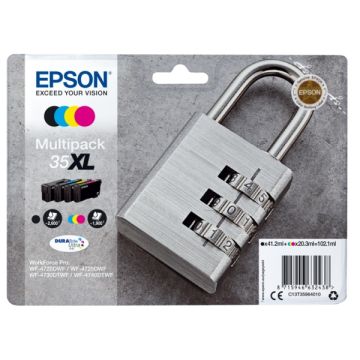 Cartouches d'origines Epson C13T35964020 / 35XL - multipack 4 couleurs : noire, cyan, magenta, jaune Cartouches d'origines Epson C13T35964020 / 35XL - multipack 4 couleurs : noire, cyan, magenta, jaune