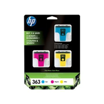 Cartouches d'origines HP CB333EE / 363 - multipack 3 couleurs : cyan, magenta, jaune Cartouches d'origines HP CB333EE / 363 - multipack 3 couleurs : cyan, magenta, jaune