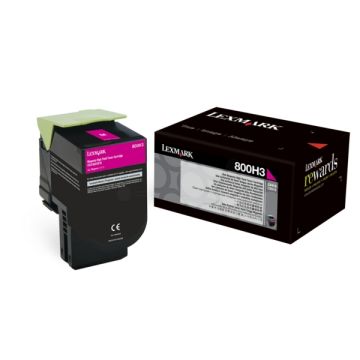 Toner d'origine Lexmark 80C0H30 / 800H3 - magenta