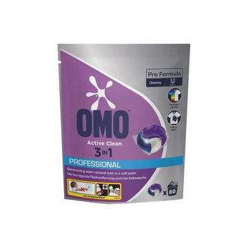 OMO Professional Lessive Pods Active Clean 3en1, 80 lavages