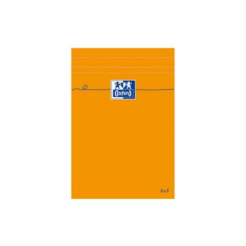 Oxford Bloc-notes, 110x170mm, quadrillé, 80 feuilles, orange
