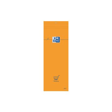 Oxford Bloc-notes, 74 x 210 mm, quadrillé,80 feuilles,orange