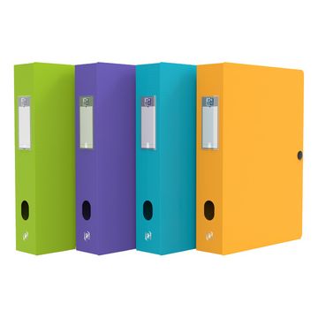 Oxford Boîte de classement Memphis, dos: 100 mm, assorti x4