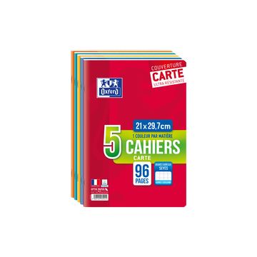 Oxford Cahier piqûre, A4, Seyès, 96 pages, lot de 5