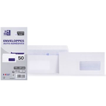 Oxford Enveloppes, DL, 110 x 220 mm, 80 g, auto-adhésives