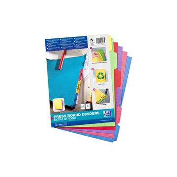 Oxford Intercalaires carton, uni, A4, multicolore, 6 touches