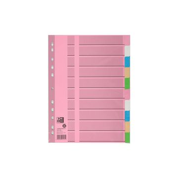 Oxford Intercalaires en carton, uni, A4, couleur, 10 touches