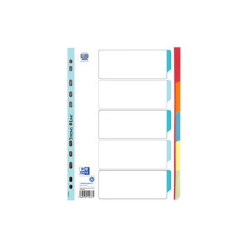 Oxford Intercalaires en carton, uni, format A4, couleur, 5