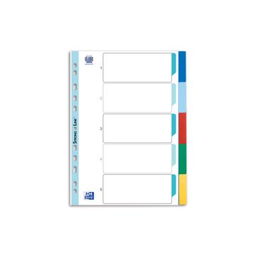 Oxford Intercalaires en plastique, A4, onglets en couleur