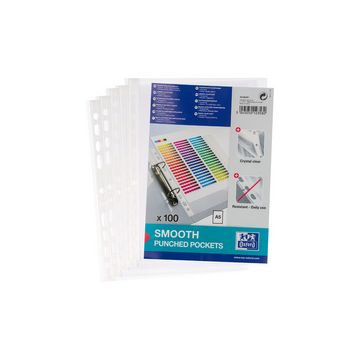 Oxford Pochettes perforées, A5, PP, 0,06 mm, transparent
