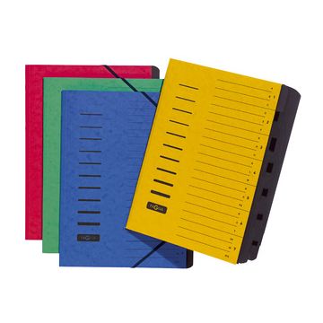 PAGNA Ordnungsmappe, DIN A4, aus Karton, 7 Fächer, grün