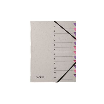PAGNA Trieur "Easy Grey", A4, 12 compartiments, gris / lilas
